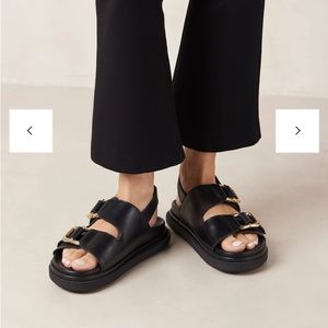 Harper Black Leather Sandals